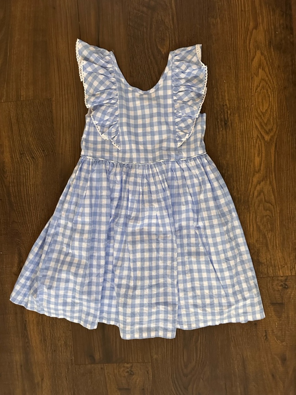 Tommy Bahama Light Blue and White Gingham Ruffle Dress